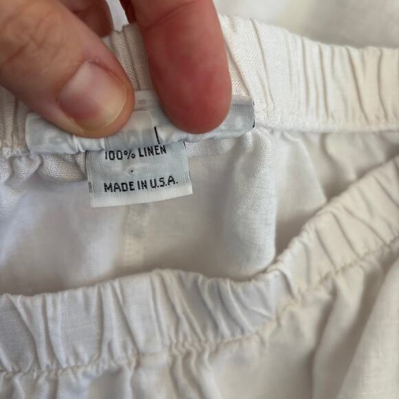 Bryn Walker White Capri Linen Pants Size Medium - Picture 9 of 14
